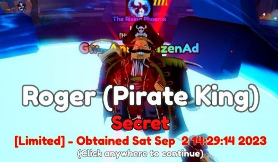 Divine Roger(Pirate King)EVO and Unique Heathcliff(Admin)EVO), Anime  Adventures AA, Unverified Account