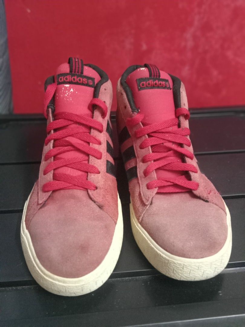 adidas neo mid red suede 7.5uk