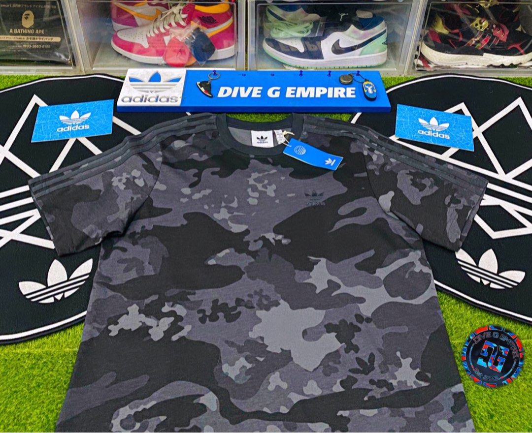 Adidas trefoil sale camo tee