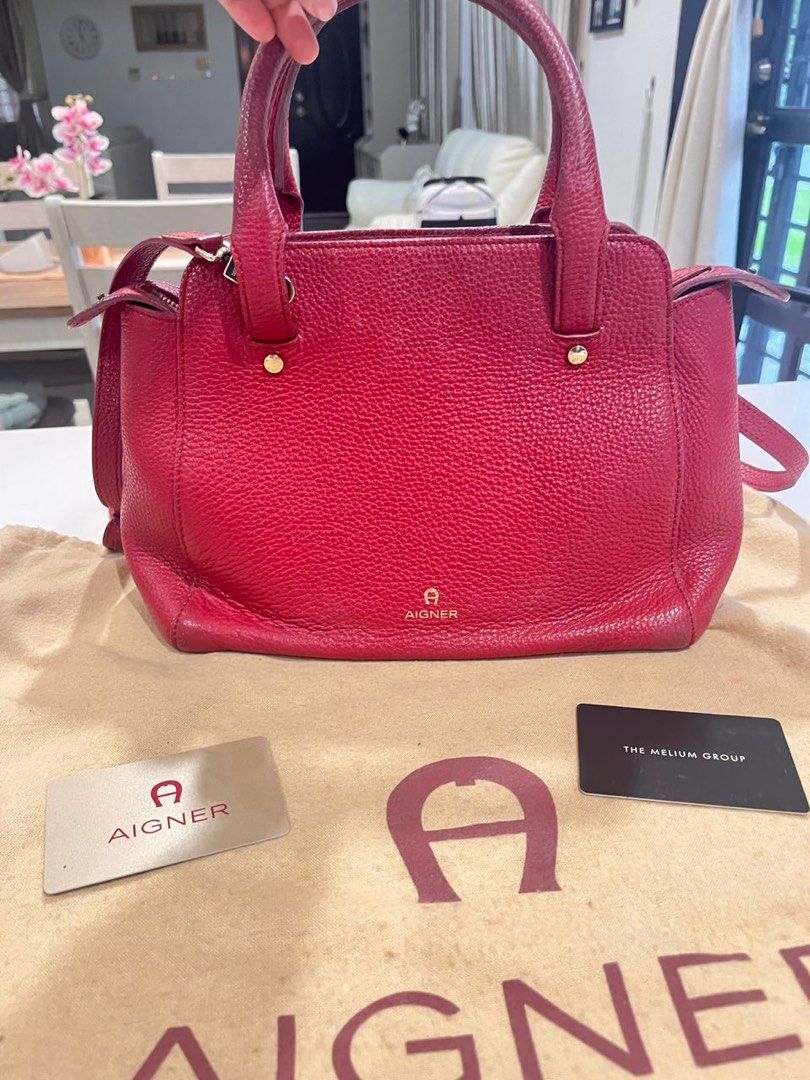 Aigner Red Shoulder Handbag