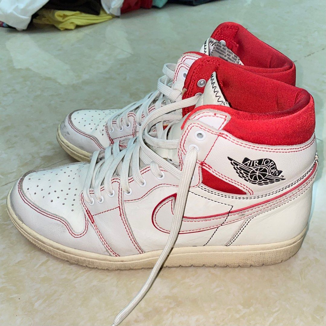 Jordan 1 on sale with red stripe