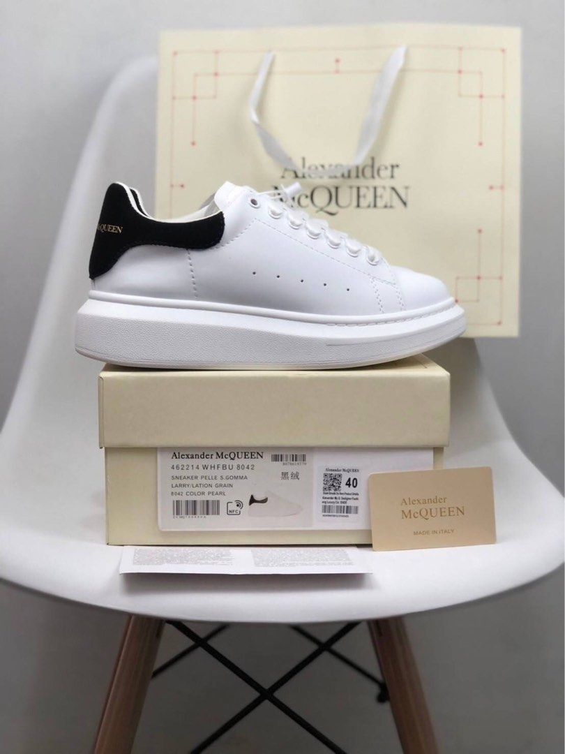 Alexander McQueen white black name card made in Italy paper bag BNIB