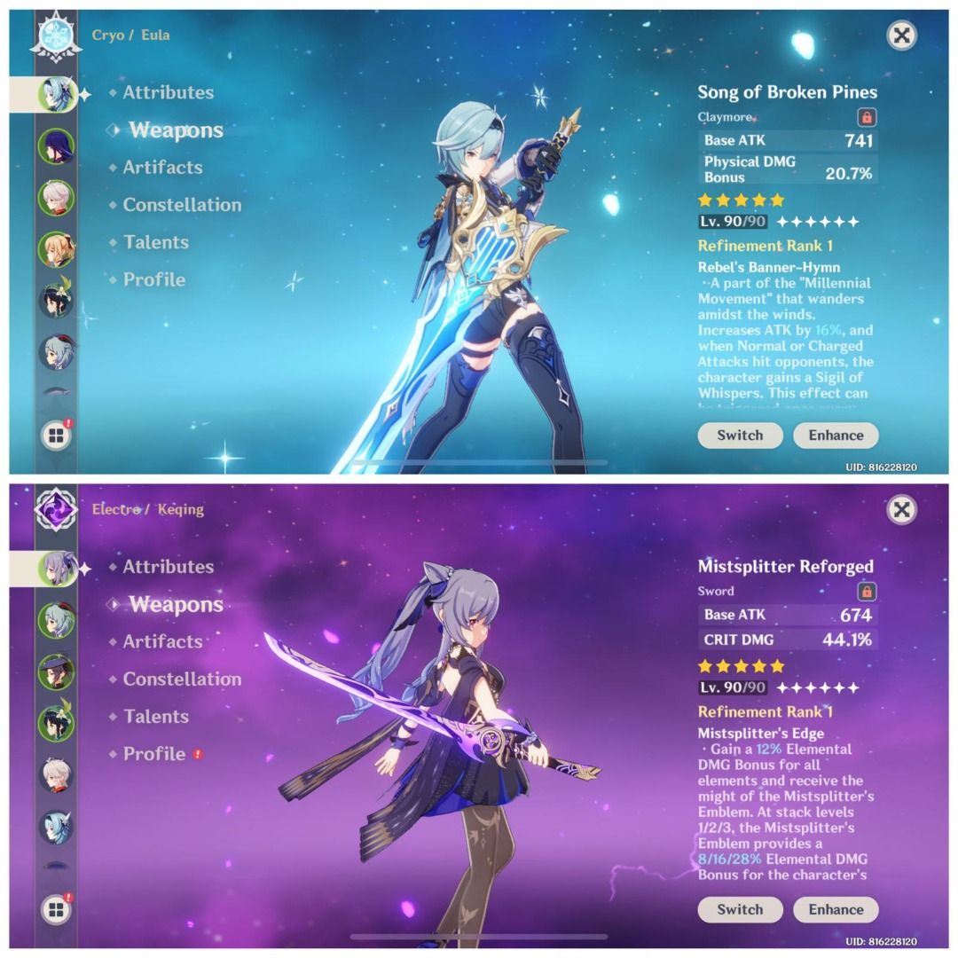 compte) Genshin Impact AR20 Raiden+kazuha