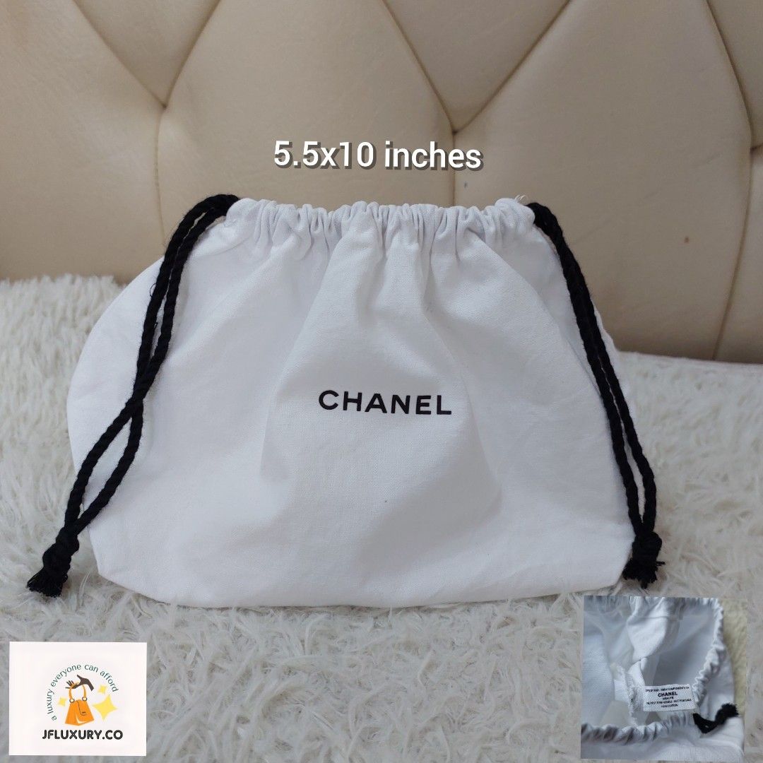 Chanel dust hotsell bag white