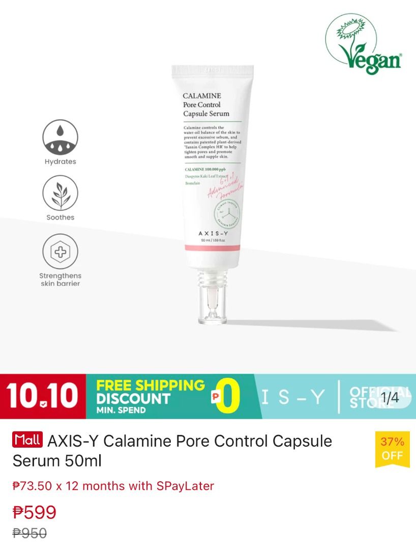 AXIS-Y Calamine Pore Control Capsule Serum 50ml, Beauty & Personal Care,  Face, Face Care on Carousell