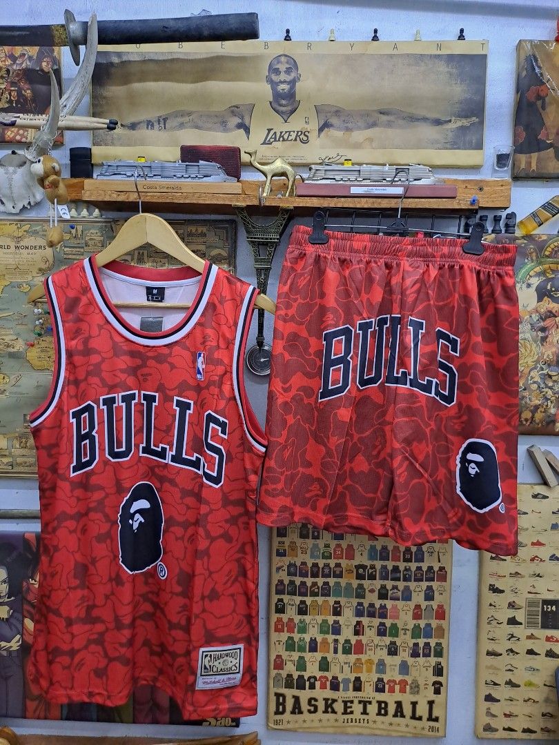 【激レア】A BATHING APE✕‬Chicago Bulls ユニフォーム A BATHING APE - 激レア L Mitchell&Ness × BAPE BULLS