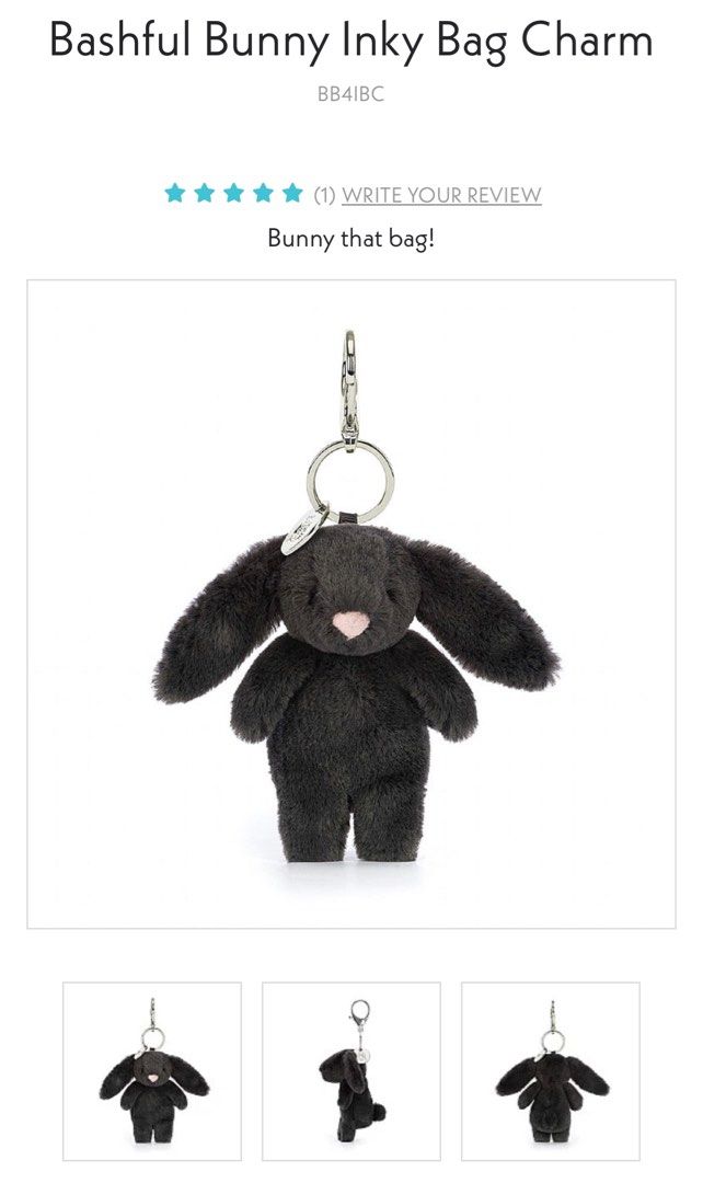 Bashful Bunny Inky Bag Charm, Hobbies & Toys, Toys & Games on Carousell