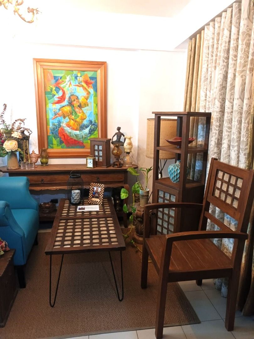 Beautiful shelf with capiz door made from old capiz window and