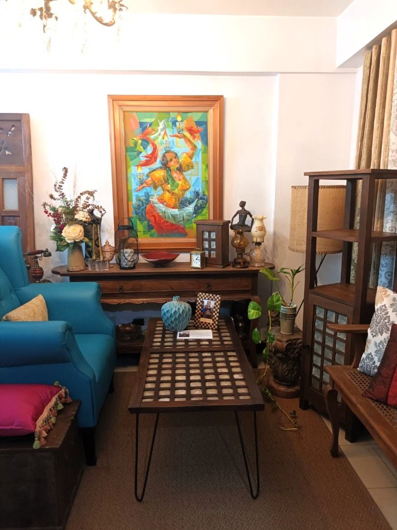 Beautiful shelf with capiz door made from old capiz window and