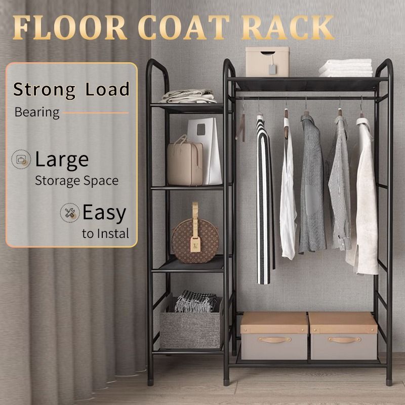 Bedroom Coat Rack Hanging Rack Sturdy Steel Pipe Clothes Rack Clothes Hanger Stand Furniture Home Living Furniture Shelves Cabinets Racks on Carousell