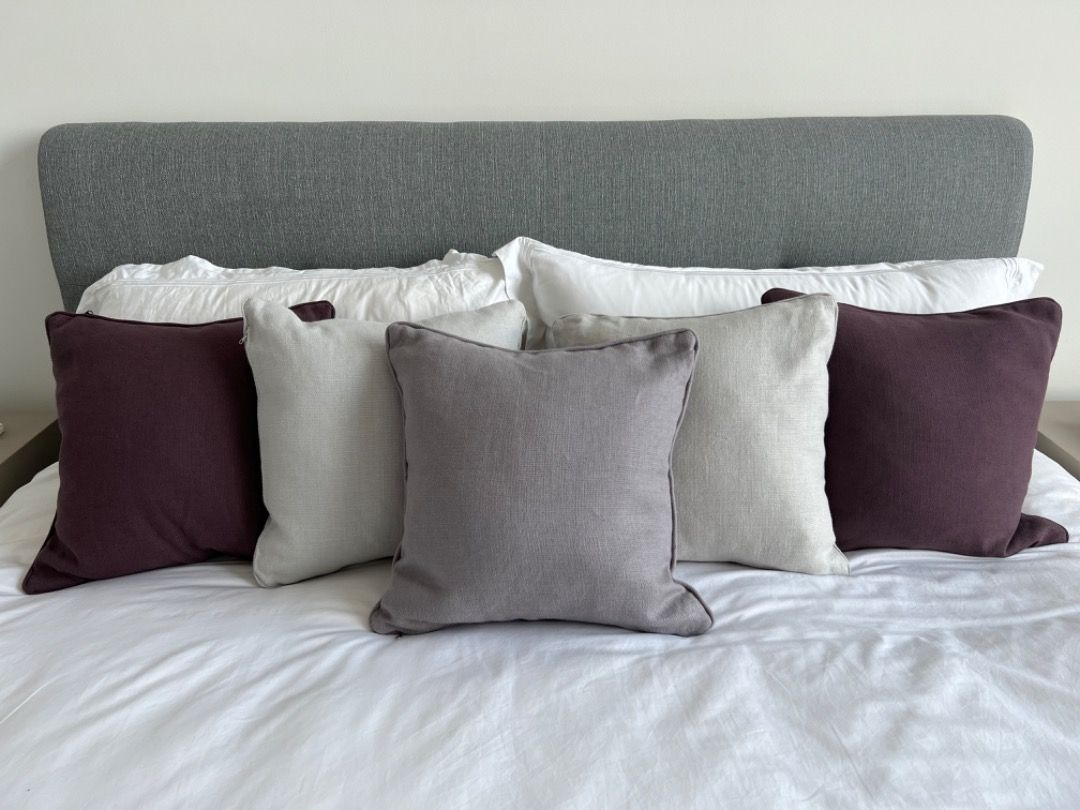 Belgian linen throw clearance pillows