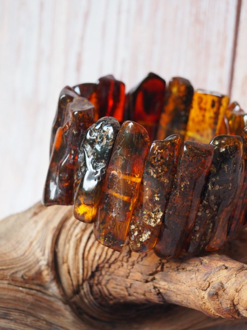 Raw baltic amber bracelet sale