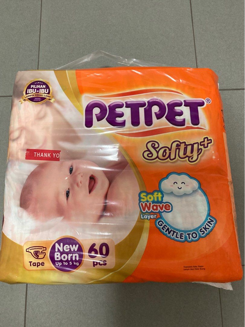 BNIB Petpet Newborn Diapers, Babies & Kids, Bathing & Changing, Diapers