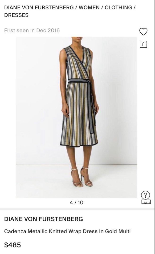 Dvf metallic wrap dress shop
