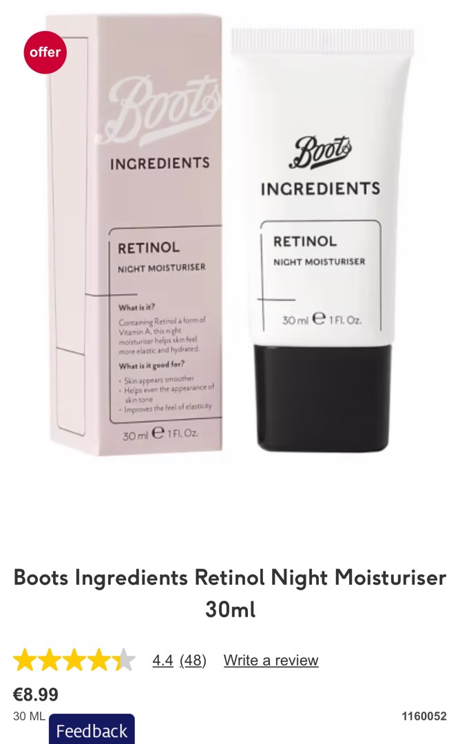 Boots Retinol Moisturiser, Beauty & Personal Care, Face, Face Care on