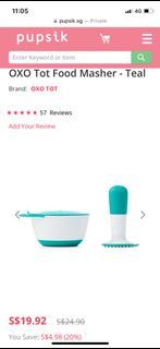 Brand new OXO Tot Food Masher - in teal