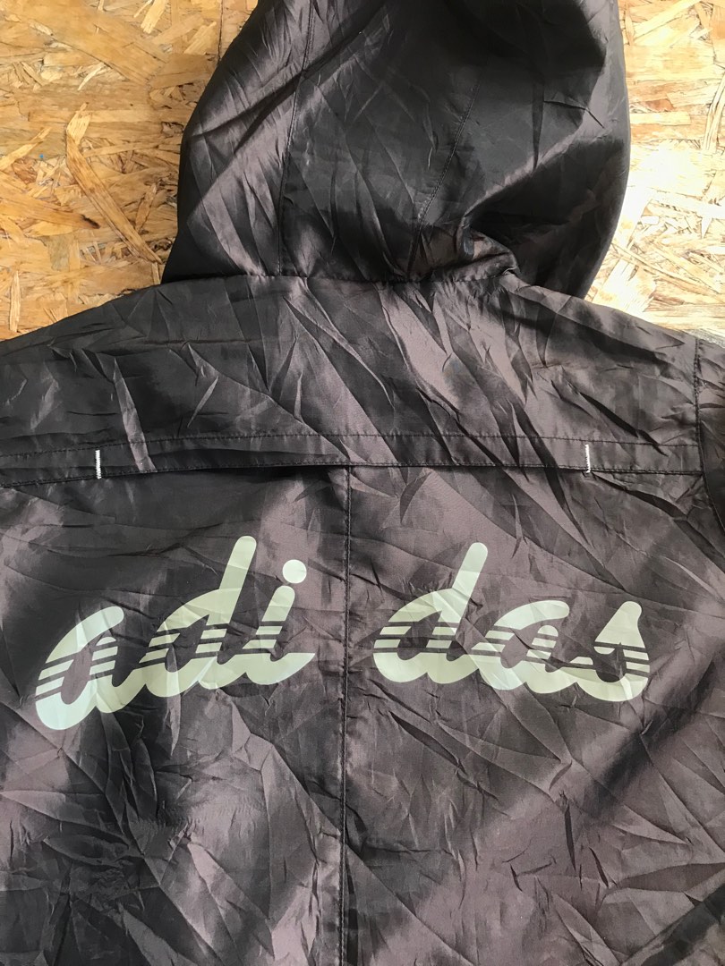 Brown Adidas Windbreaker w Back Design Men s Fashion Coats