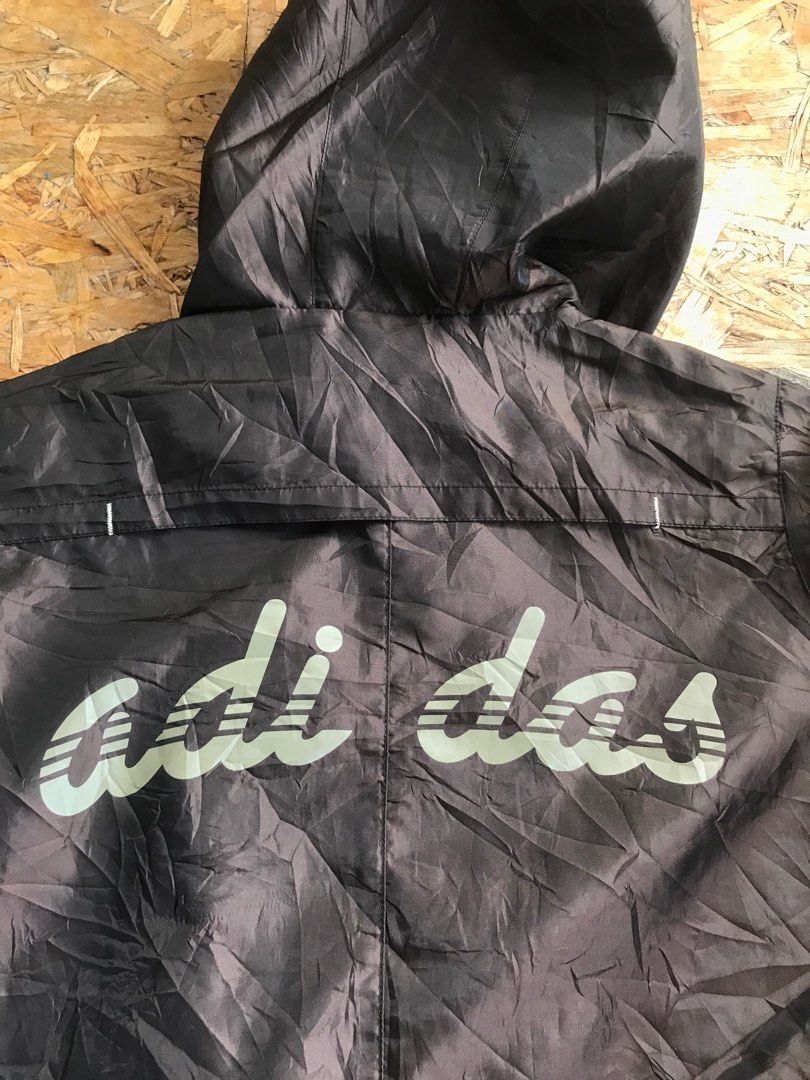 Brown Adidas Windbreaker w Back Design Men s Fashion Coats