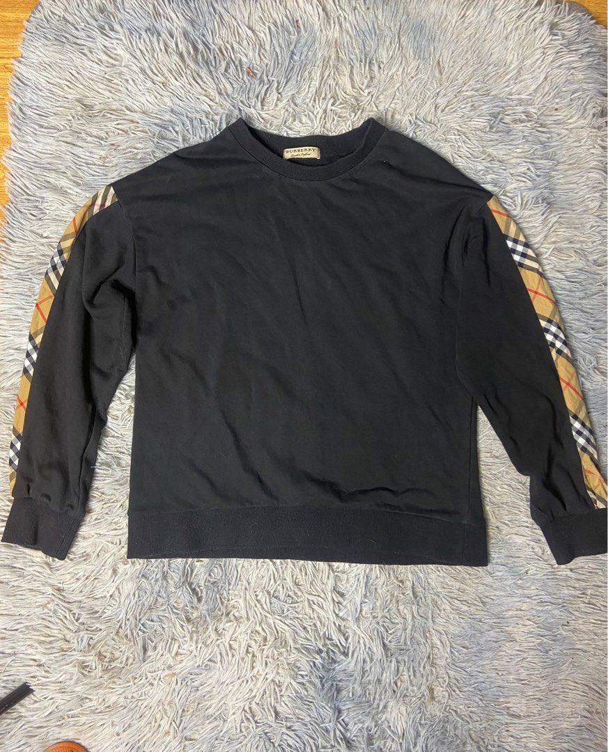 Vintage check detail cotton blend sweatshirt clearance