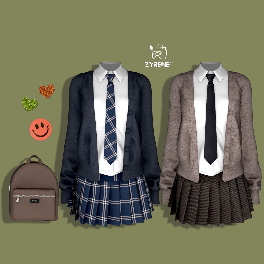 CARLA SCHOOL UNIFORM - 8 Mods, 8 Outfits (with Different Colors) | The ...