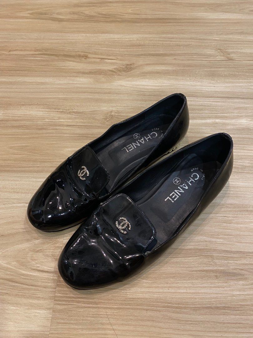 Chanel patent hot sale leather loafers