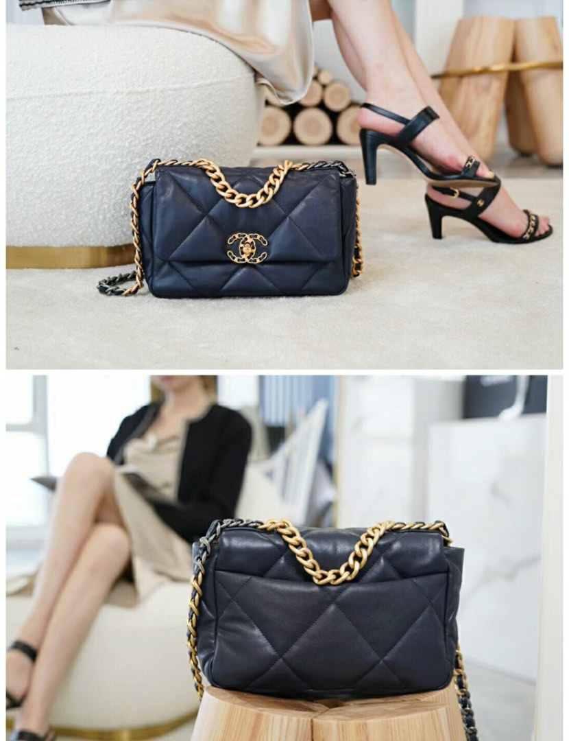 Chanel 19 small best sale size