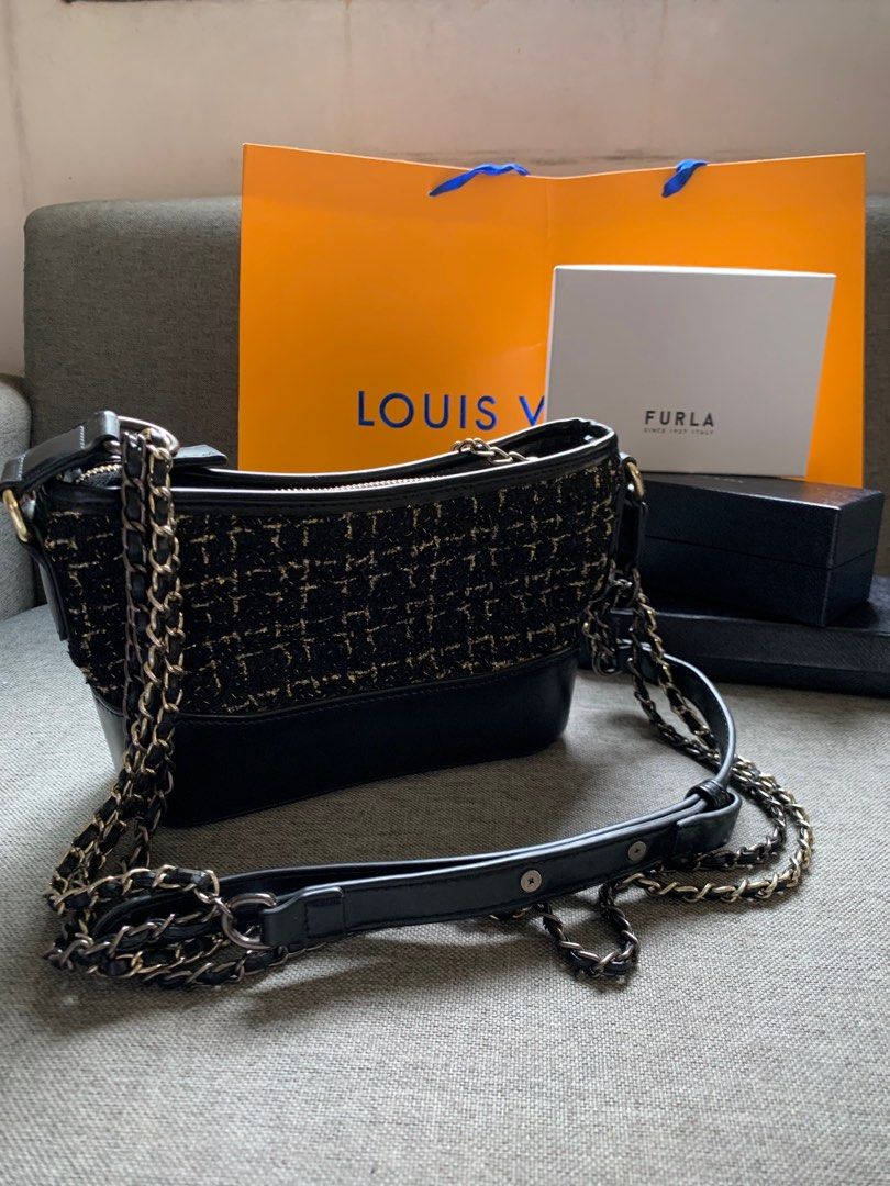 Chanel Gabrielle Tweed sling bag with code, Luxury, Bags & Wallets on  Carousell