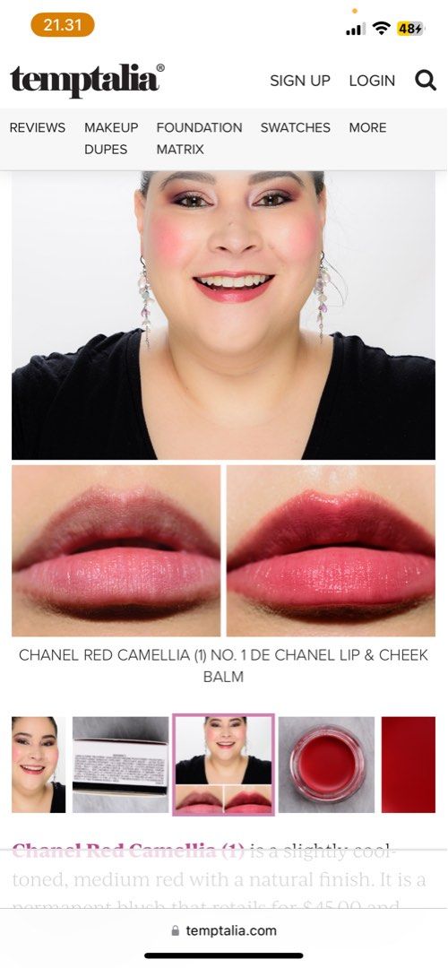 Chanel Red Camellia (1) No. 1 de Chanel Lip & Cheek Balm Dupes & Swatch  Comparisons