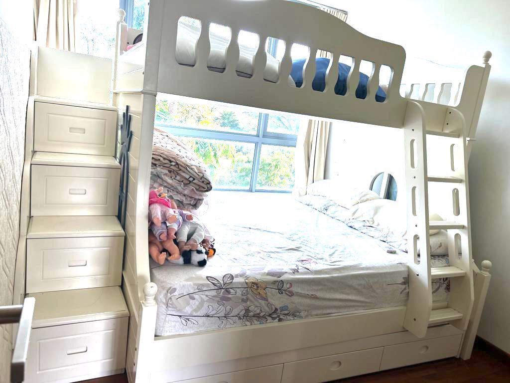 Childrens bunk bed Queen bottom bunk and Super single top bunk