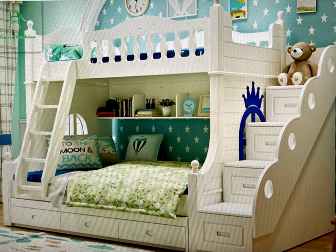 Childrens bunk bed Queen bottom bunk and Super single top bunk