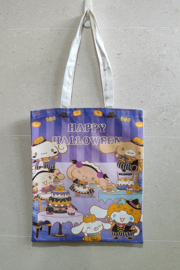 1pc Cartoon Halloween Printed Canvas Shopping Bag