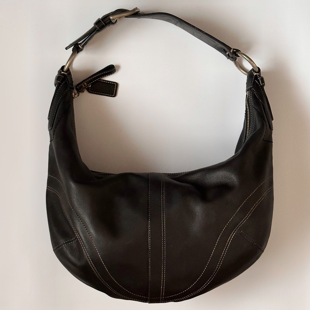 Coach black clearance leather hobo