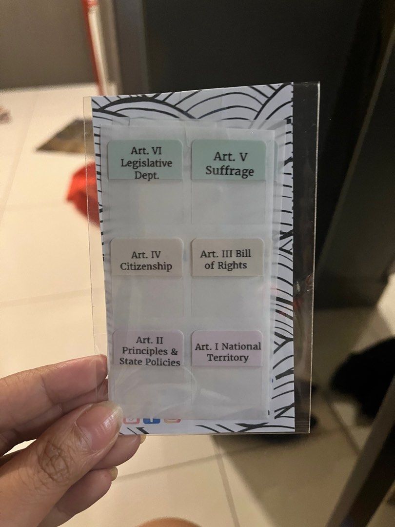 Constitutional Law Tabs (Category: Textbooks) located in Manila. Submitted by heysoulsissy (Listing ID 1259591751, Image 1). Description: .
