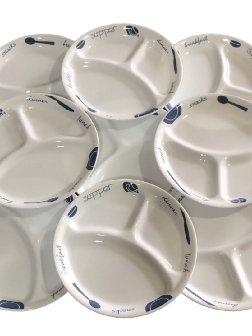 Corelle Divided Dinner Plates, 380 each, 11pcs available, Furniture & Home Living, Kitchenware