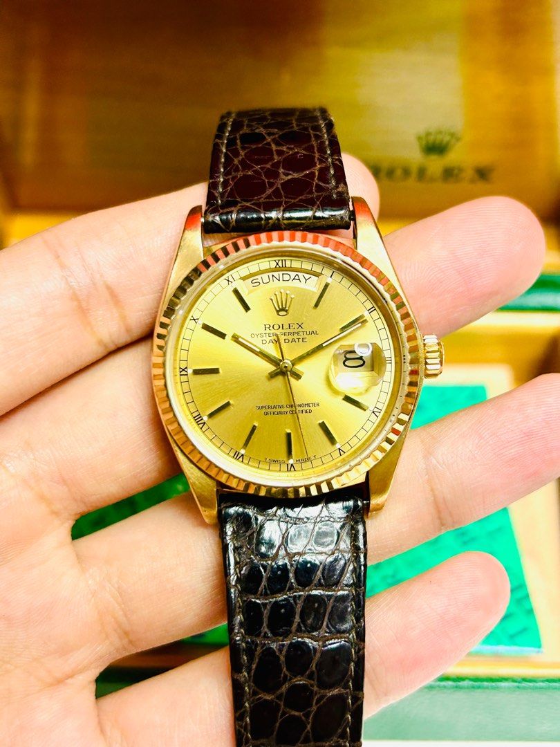 Rolex 18038 leather best sale strap