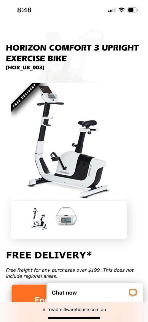Horizon comfort 3 exercise bike top