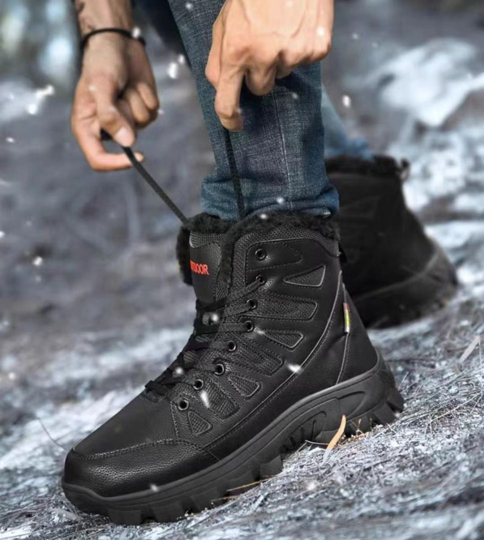 Fashion New Men s Shoes Motorcycle Ankle Boots For Men Winter Warm
