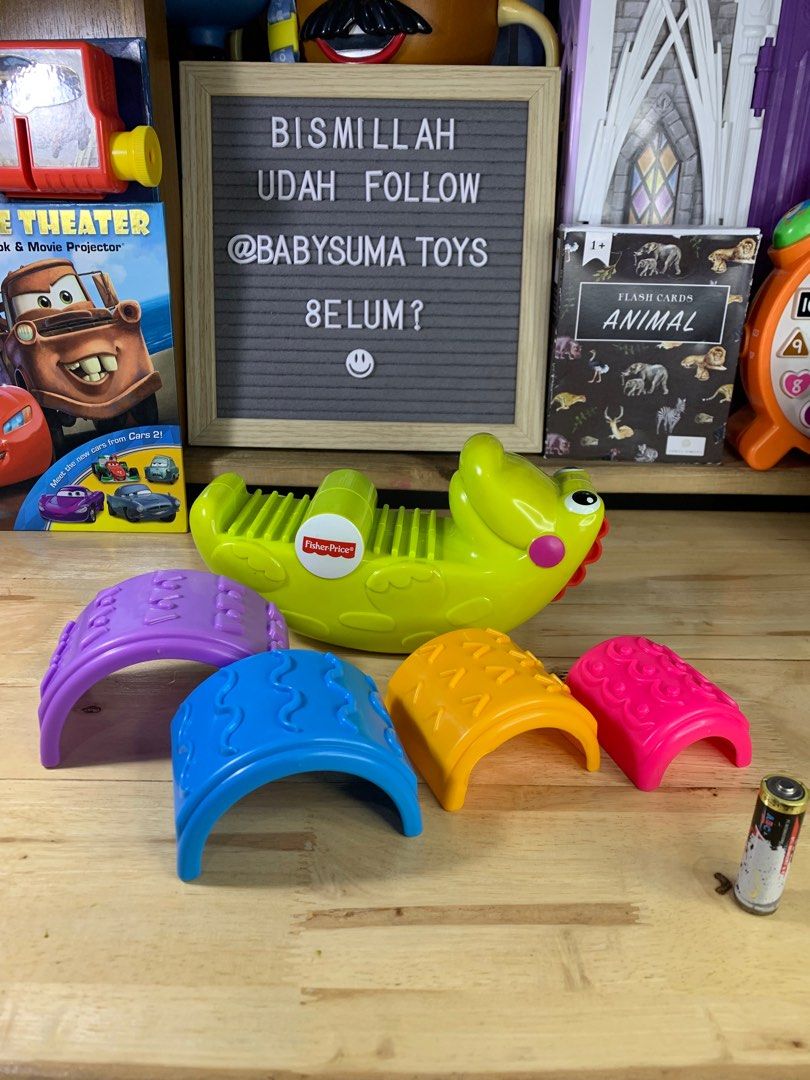 Fisher Price Stacking Rainbow Crocodile Mainan Edukasi Susun Anak Bukan ELC Tikes Tots Nuna