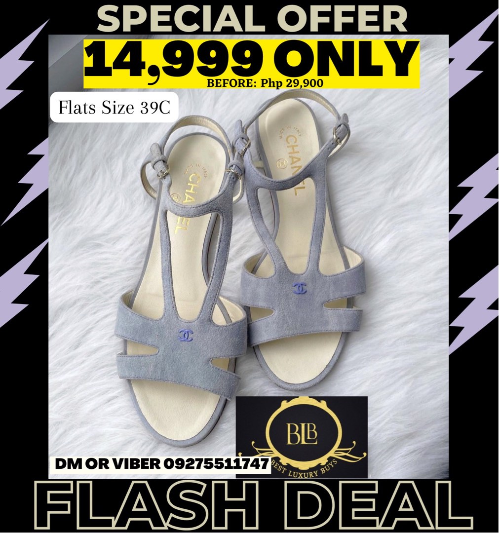 FLASH DEAL SALE Authentic Chanel Thong Strap Sandals size 39