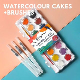 Dyvicl Watercolor Paint Set, 42 Assorted Colors Foldable Paint Set with  Brushes, Travel Pocket Watercolor Kit for Students Adults Beginners Artist