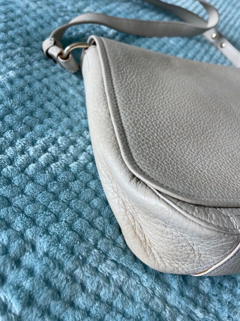 Furla gray leather bag sale
