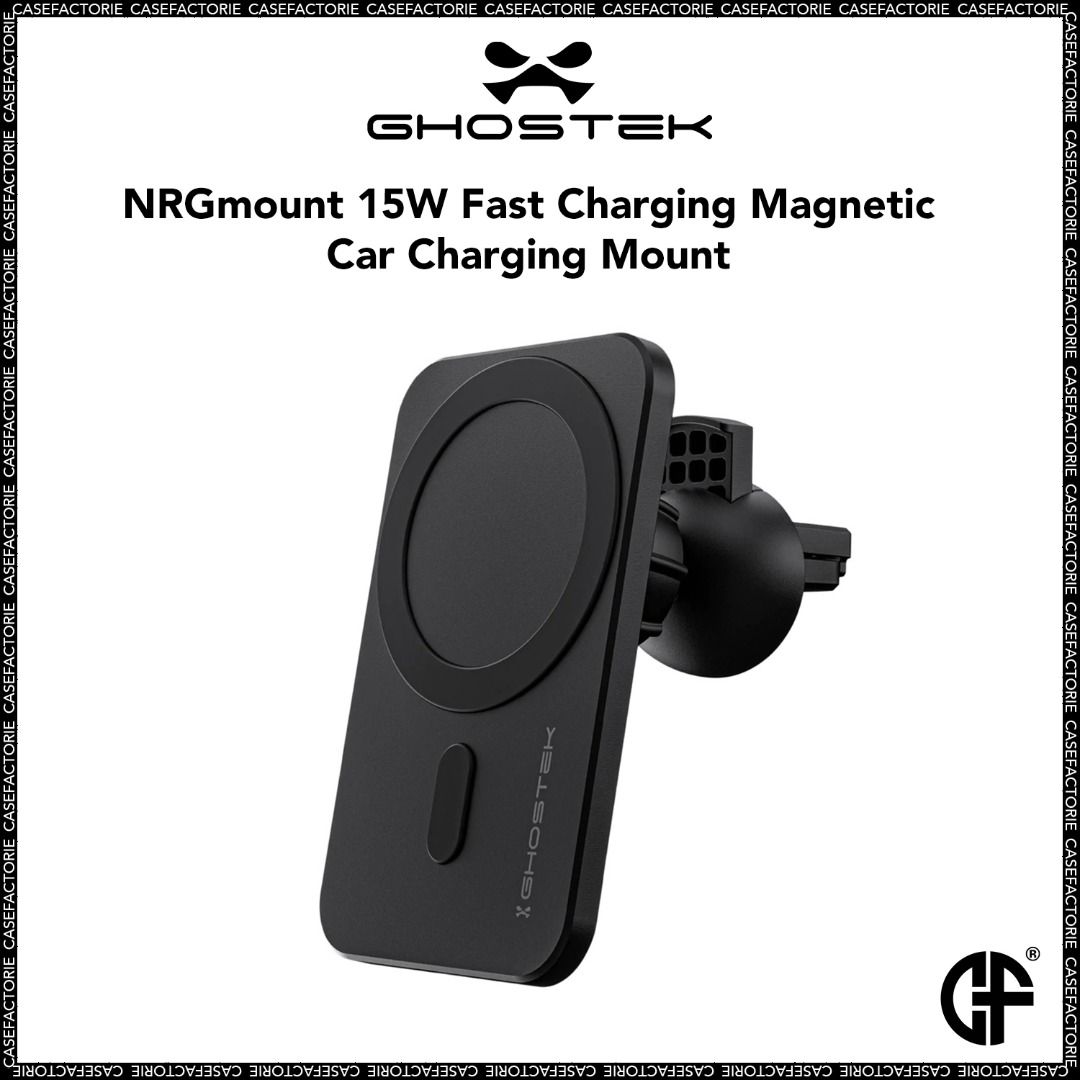 Ghostek NRGmount MagSafe Car Mount Charger iPhone 15W Fast Charging with  Air Vent Clip, Dash Windshield