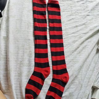 Goth Punk High socks Red/Black