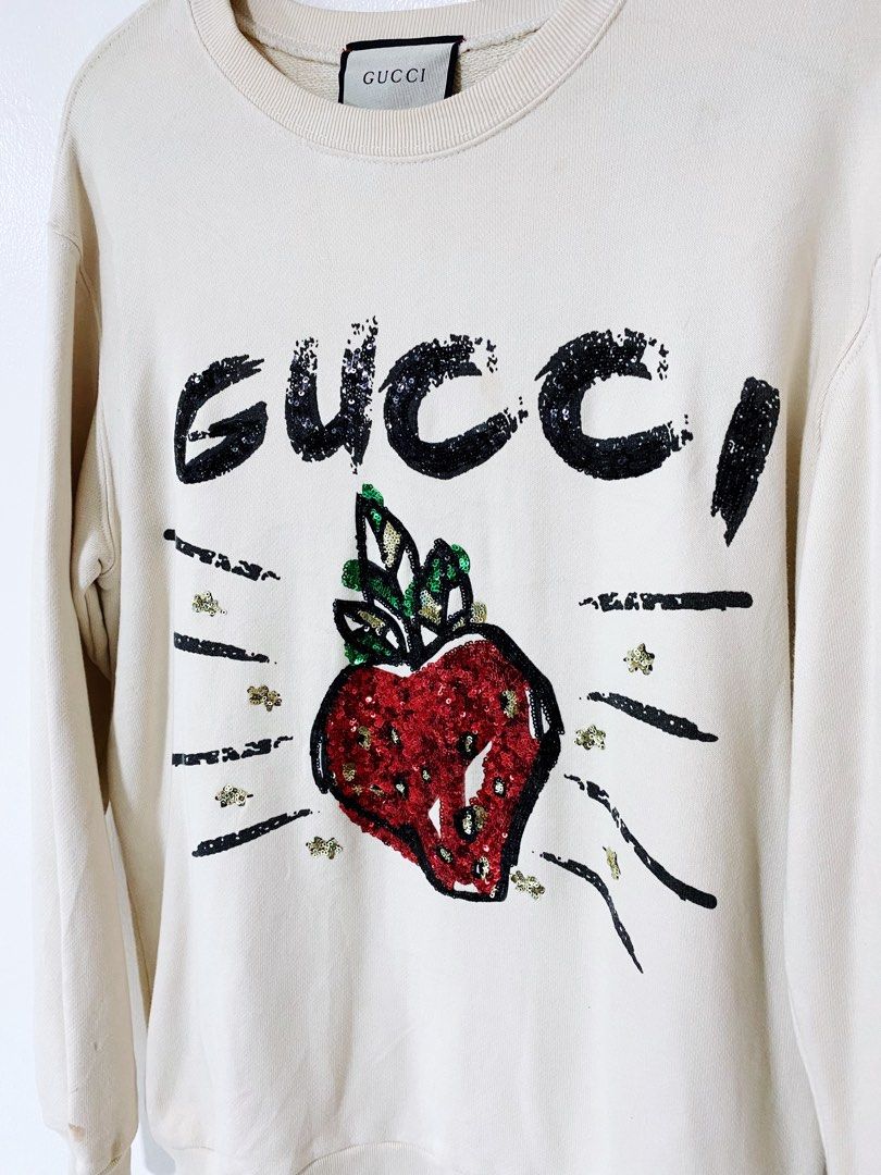 Gucci Strawberry Sweatshirt Luxury Apparel on Carousell