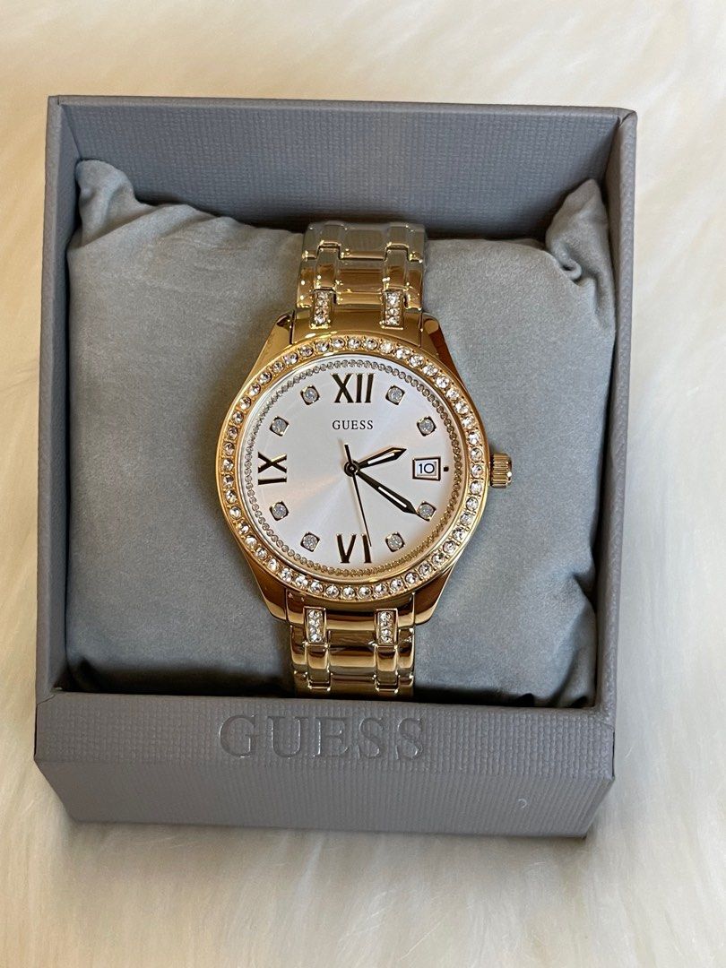 White and new arrivals gold guess watch