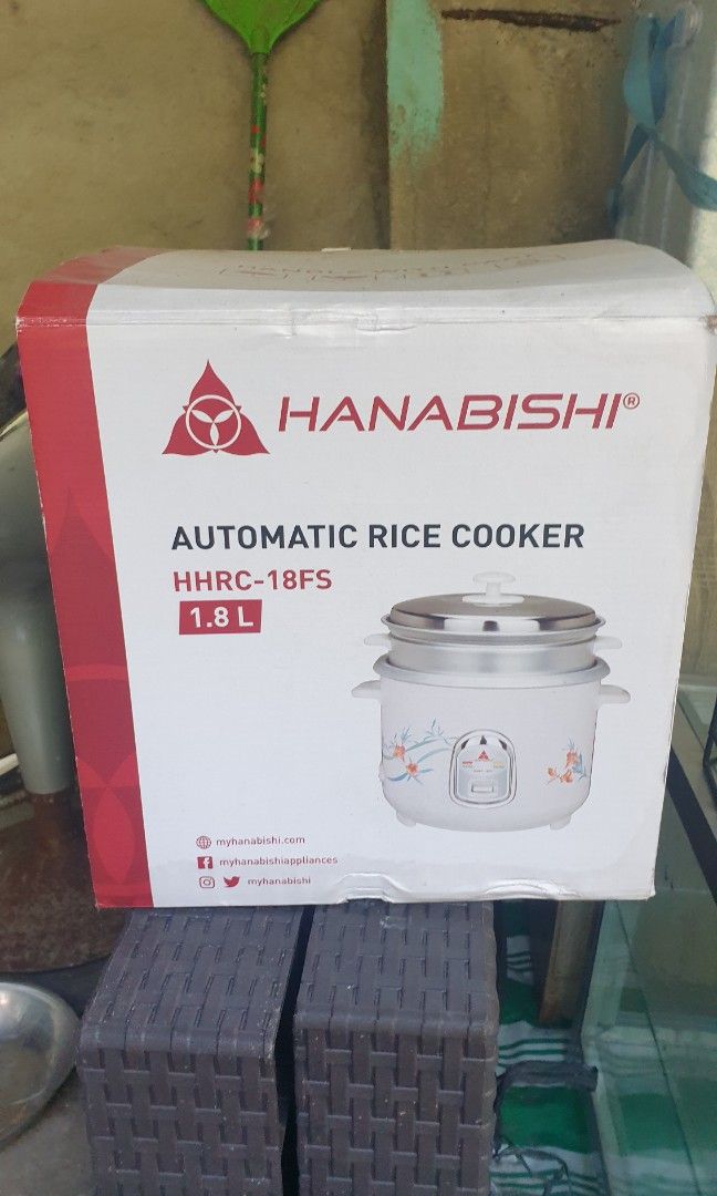Hanabishi 1.8L Automatic Rice Cooker (Category: Cookers) located in Bulacan. Submitted by offmycloset (Listing ID 1259464766, Image 2). Description: Hanabishi 1.8L used once or twice guaranteed working Complete Items pati manual.