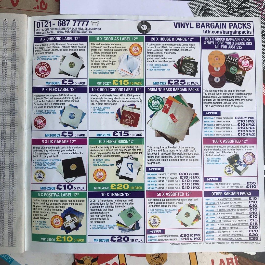 Hard To Find Records Birmingham City Centre United Kingdom Book Booklet