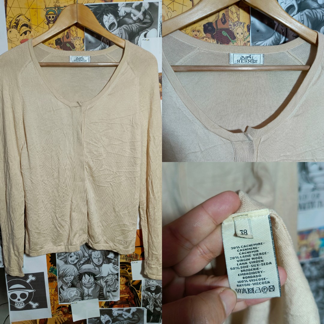 Hermes Cardigan x Cashmere / Wool, Luxury, Apparel on Carousell