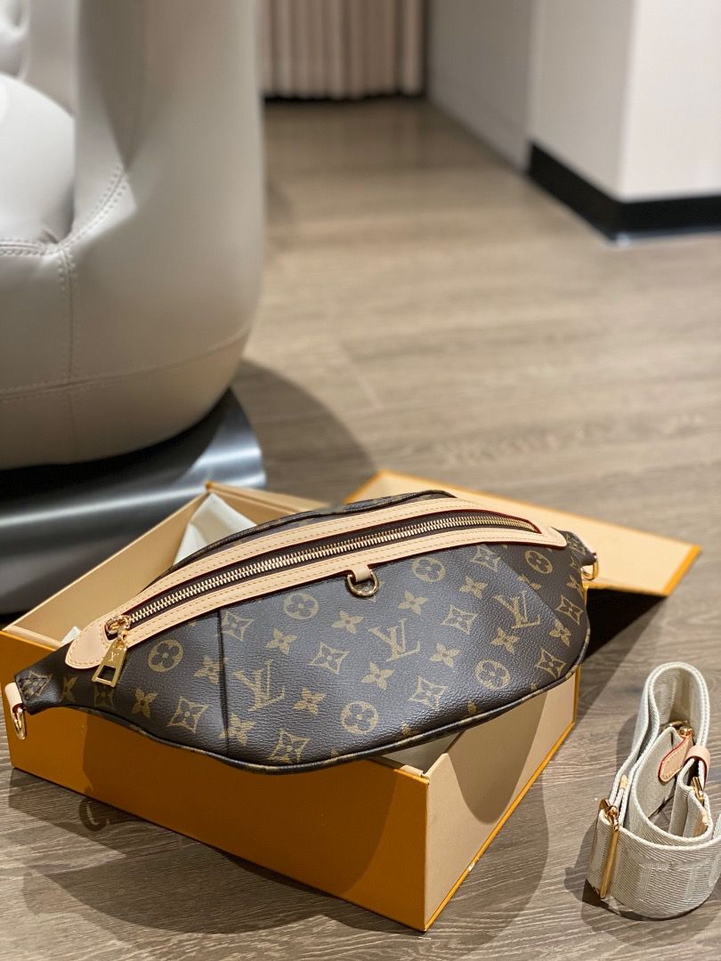 Louis Vuitton High Rise Bumbag Monogram in Coated Canvas with Gold