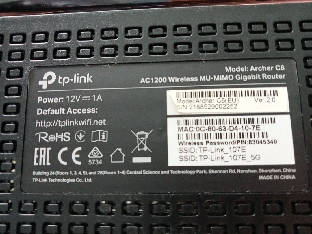 huawei echolife hg8240h wifi /tp link archer c6 ac1200 router/ M4 ...